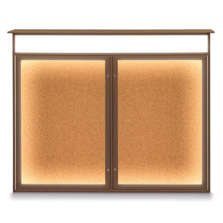 United Visual Products Open Faced Traditional Rounded Corkboard UV645ARC-BLACK-DBURGU